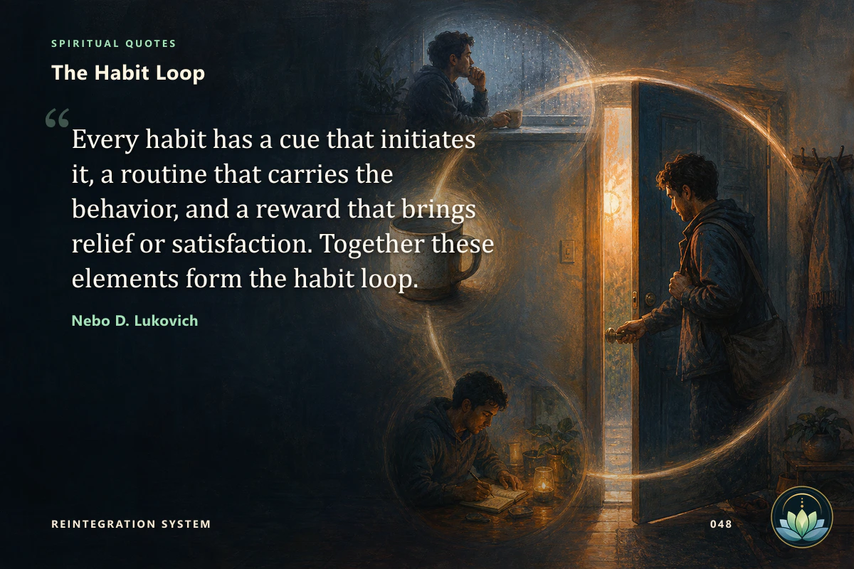 The Habit Loop. Every habit has a cue that initiates it, a routine that carries the behavior, and a reward that brings relief or satisfaction. Together these elements form the habit loop. Nebo D. Lukovich