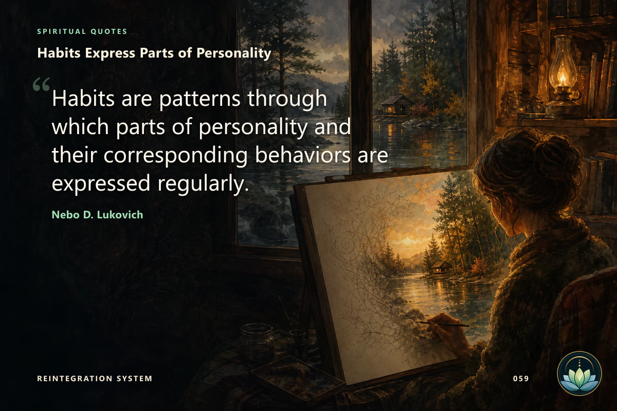 Habits Express Parts of Personality. Habits are patterns through which parts of personality and their corresponding behaviors are expressed regularly. Nebo D. Lukovich