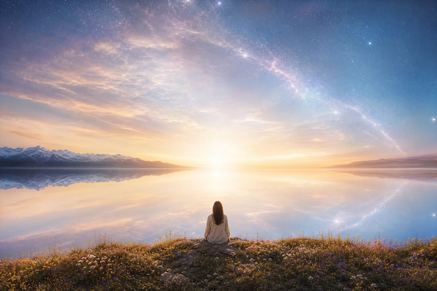 A still luminous horizon embraces the world in all-encompassing peace