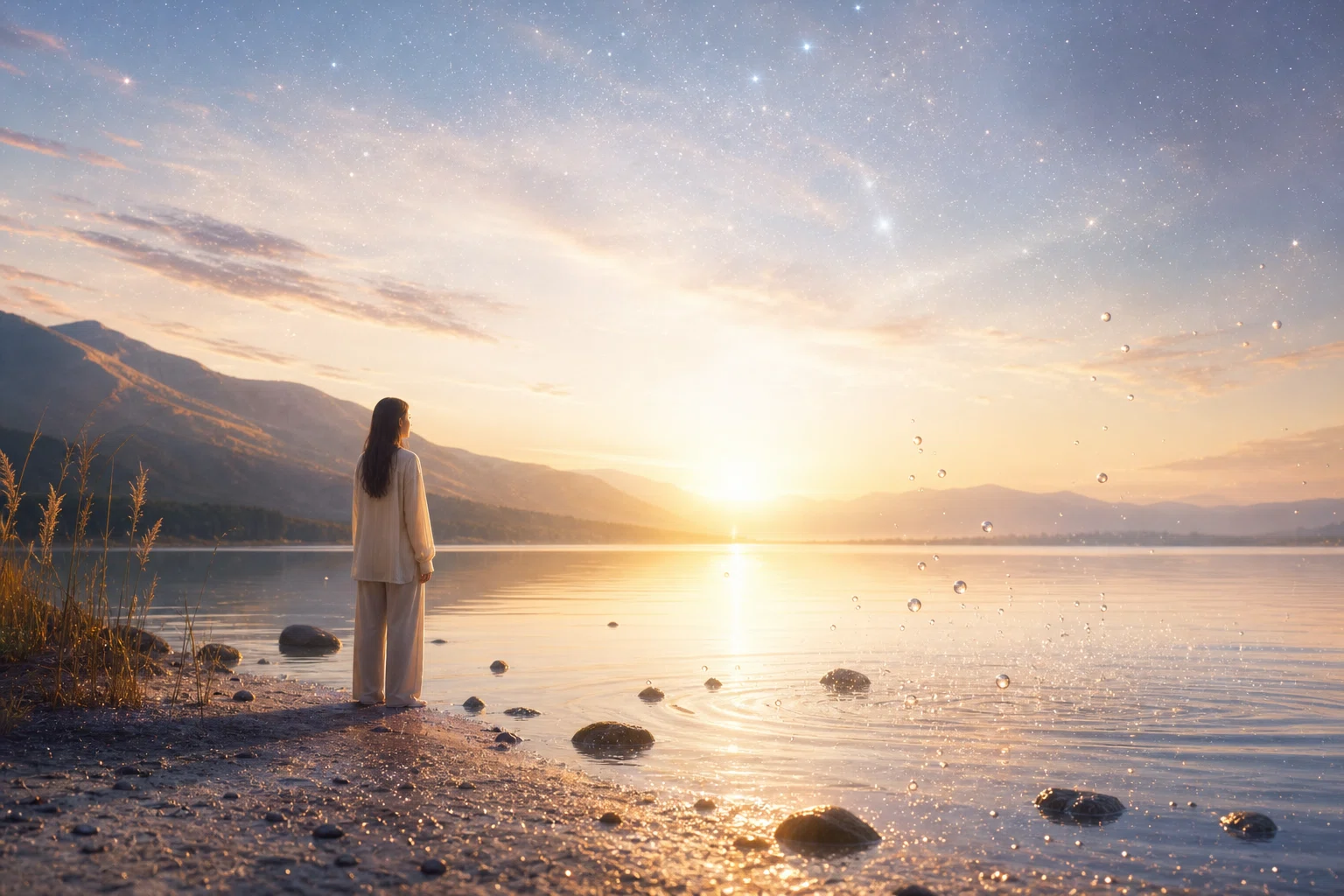 A timeless luminous moment opens beyond every clock and sequence